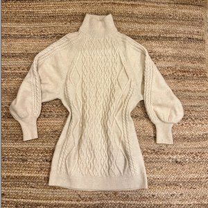 New! Cream, cable-knit sweater dress, Size XS